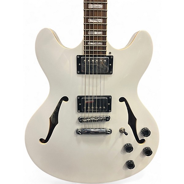 Used D'Angelico Premier Series DC Alpine White Hollow Body Electric Guitar