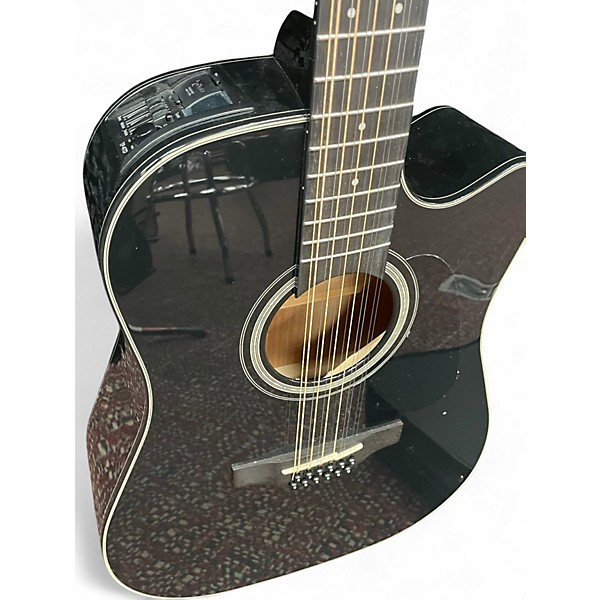 Used Takamine GD30-12 Black 12 String Acoustic Electric Guitar