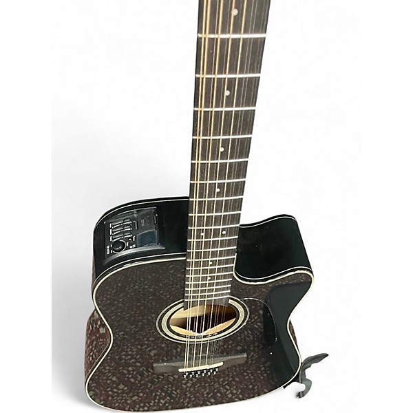 Used Takamine GD30-12 Black 12 String Acoustic Electric Guitar