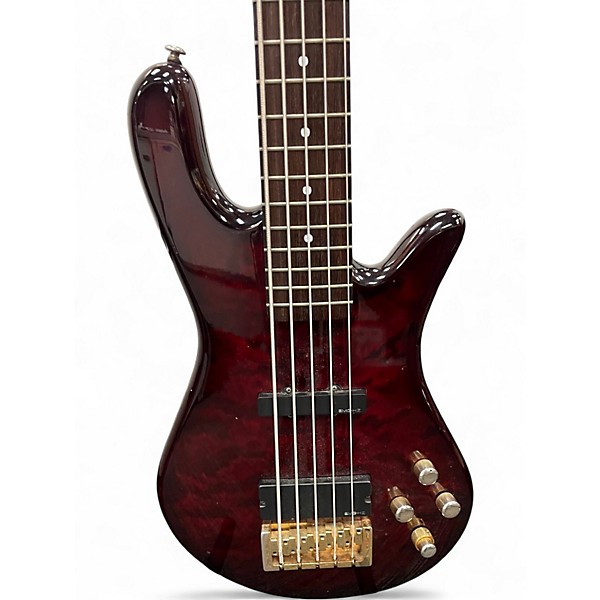 Used Spector Legend 5 Standard Red and Gold Electric Bass Guitar