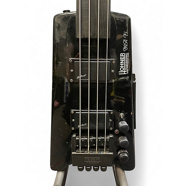 Used Hohner B2A F1 Fretless Black Electric Bass Guitar