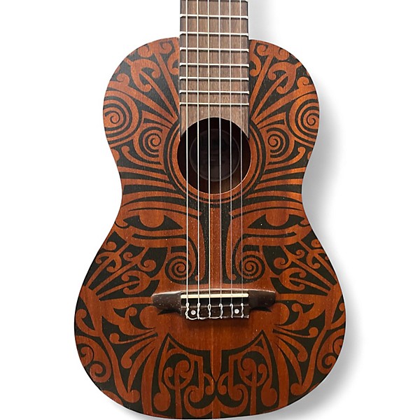 Used Luna TRIBAL BARITONE Natural Ukulele
