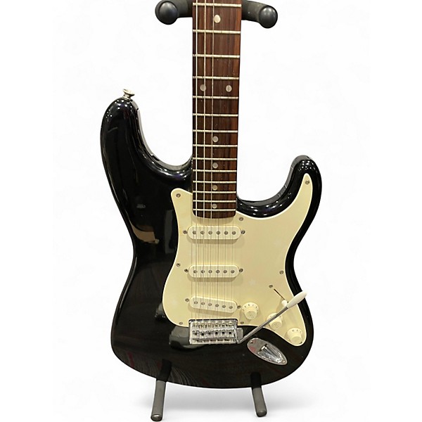 Used Squier Standard Stratocaster Black Solid Body Electric Guitar