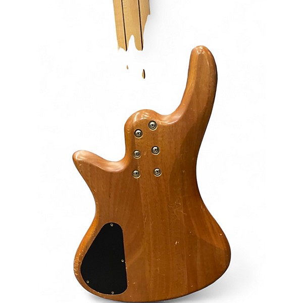 Used Schecter Guitar Research Stiletto Custom 5 String Natural Electric Bass Guitar