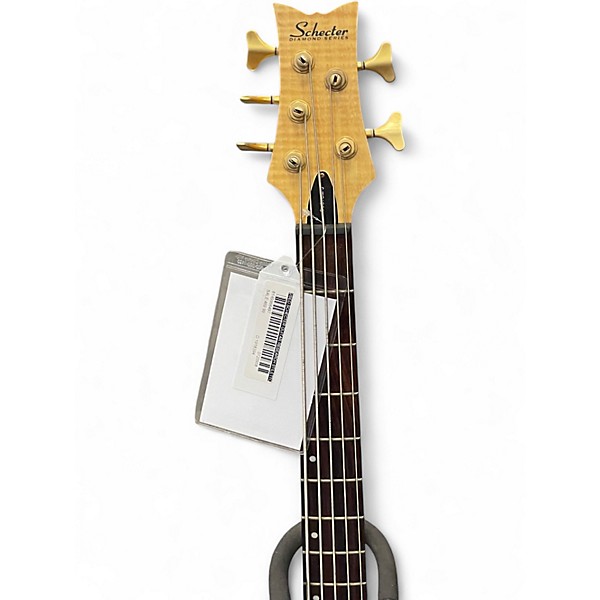 Used Schecter Guitar Research Stiletto Custom 5 String Natural Electric Bass Guitar