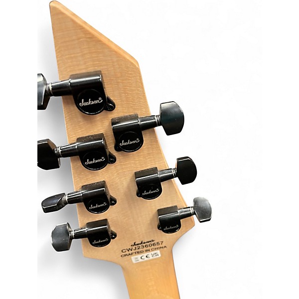 Used Jackson JS22-7 Dinky 7 String Black and Silver Solid Body Electric Guitar