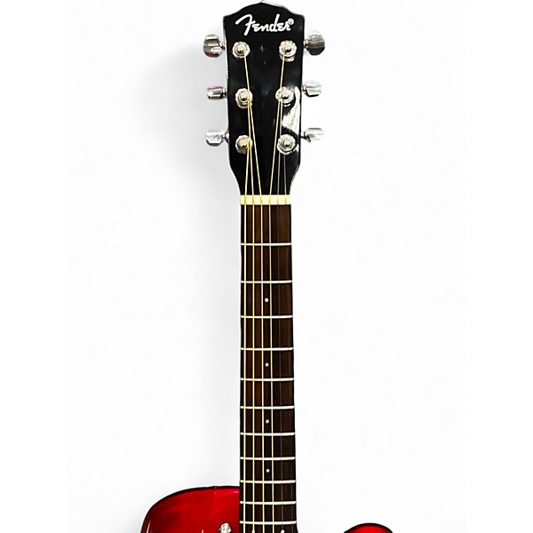 Used Fender CD140SCE Candy Apple Red Acoustic Electric Guitar