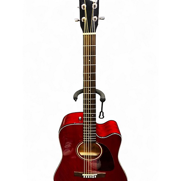 Used Fender CD140SCE Candy Apple Red Acoustic Electric Guitar