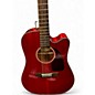 Used Fender CD140SCE Candy Apple Red Acoustic Electric Guitar