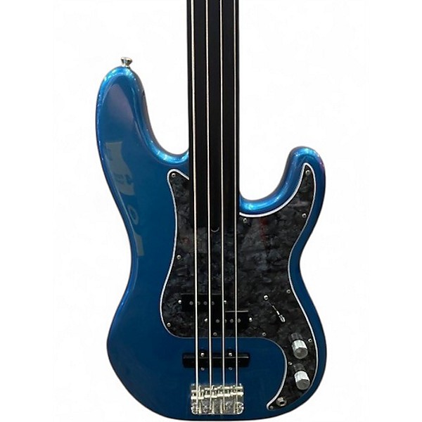 Used Fender Tony Franklin Signature Fretless Precision Bass Lake Placid Blue Electric Bass Guitar