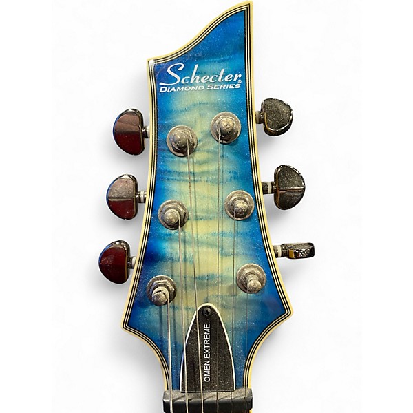 Used Schecter Guitar Research Omen Extreme 6 Ocean Blue Burst Solid Body Electric Guitar