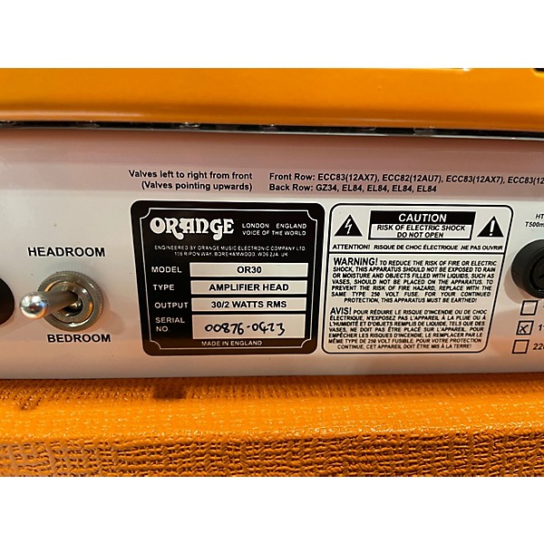 Used Orange Amplifiers OR30 Tube Guitar Amp Head