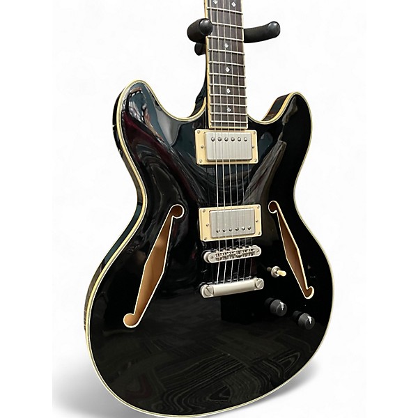 Used D'Angelico Excel DC Tour Black Hollow Body Electric Guitar