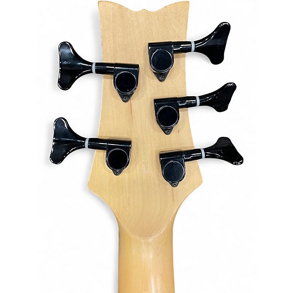 Used Schecter Guitar Research Stiletto Custom 5 String Natural Satin Electric Bass Guitar
