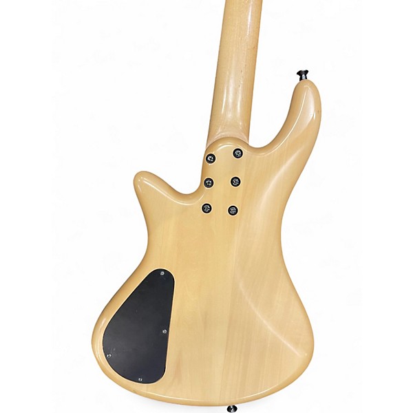 Used Schecter Guitar Research Stiletto Custom 5 String Natural Satin Electric Bass Guitar
