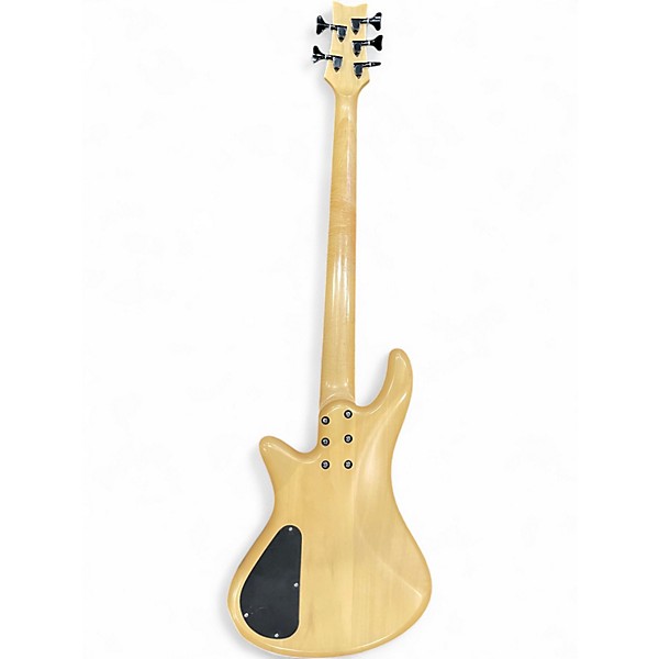 Used Schecter Guitar Research Stiletto Custom 5 String Natural Satin Electric Bass Guitar