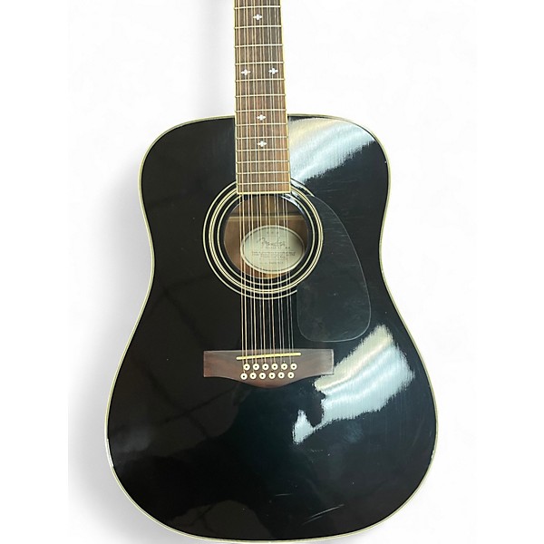 Used Fender DG16E12 Black 12 String Acoustic Electric Guitar
