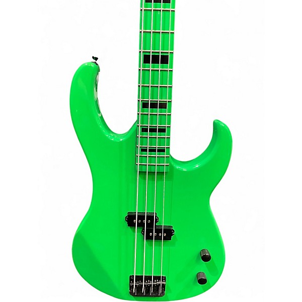 Used Dean Zone 4 String Nuclear Green Electric Bass Guitar
