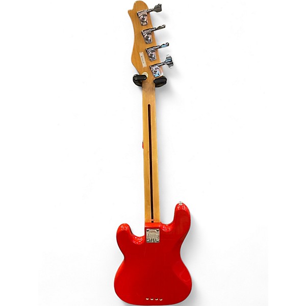 Used Grand Prix 4 String Red Electric Bass Guitar