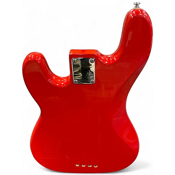 Used Grand Prix 4 String Red Electric Bass Guitar
