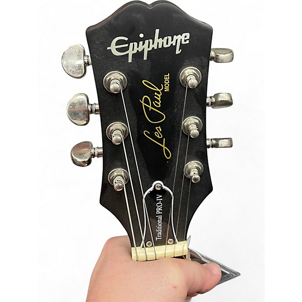 Used Epiphone Les Paul Traditional Pro IV Black Solid Body Electric Guitar