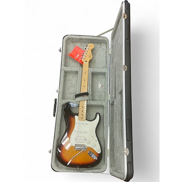 Used Fender MEXICAN STANDARD STRATOCASTER HSS 3 Tone Sunburst Solid Body Electric Guitar