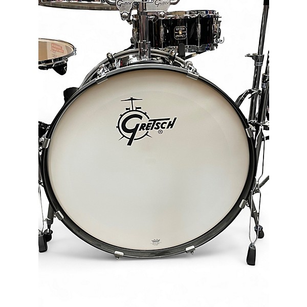 Used Gretsch Drums 5 Piece Energy with Hardware and Cymbalss Black Drum Kit