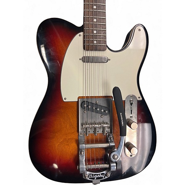 Used Squier Telecaster Custom 2 Tone Sunburst Solid Body Electric Guitar