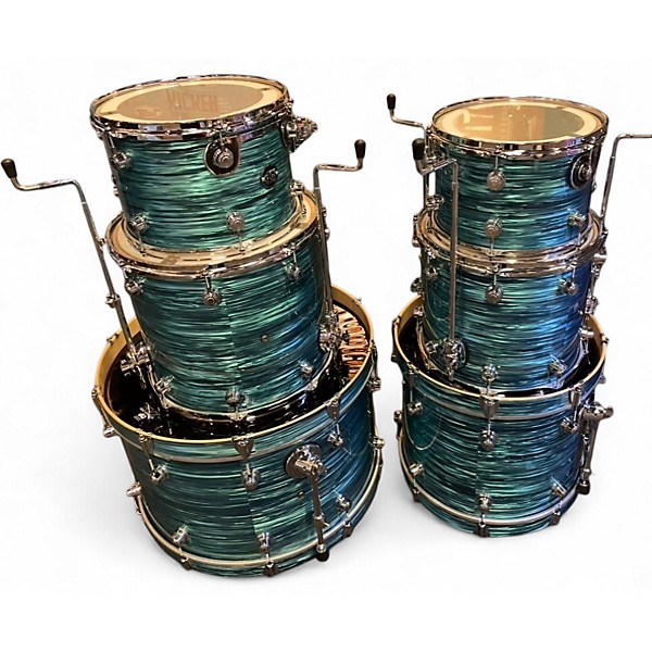 Used DW 6 Piece Performance Series Turquoise Oyster Drum Kit