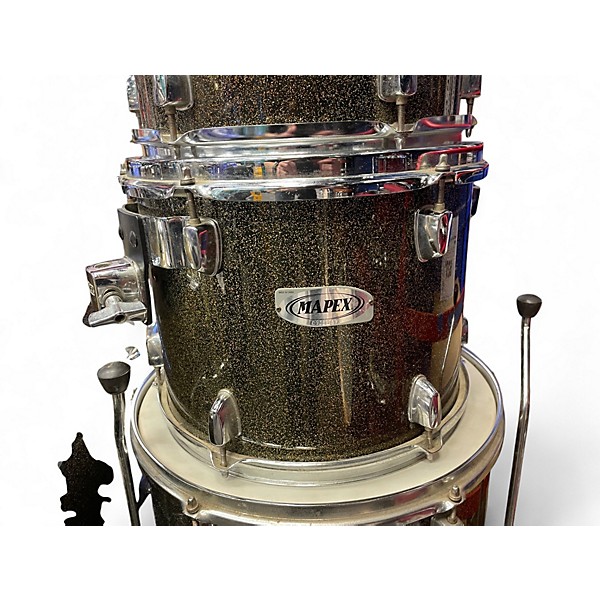 Used Mapex 4 Piece Ellipse Black and Gold Drum Kit