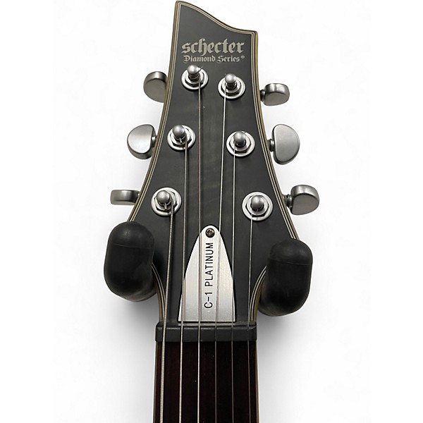 Used Schecter Guitar Research C1 Platinum Trans Black Solid Body Electric Guitar