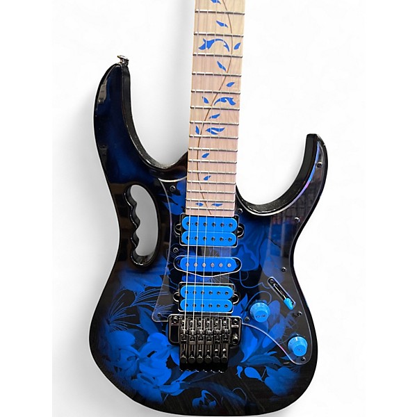 Used Ibanez JEM77P Steve Vai Signature Blue Floral Pattern Solid Body Electric Guitar