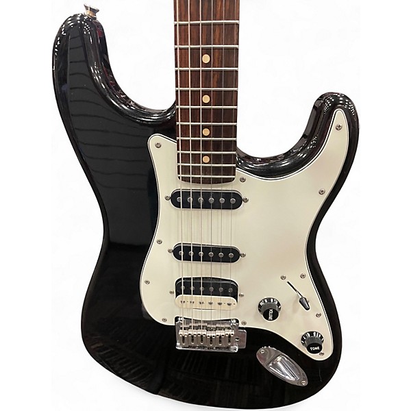Used Squier Standard Stratocaster Black Solid Body Electric Guitar