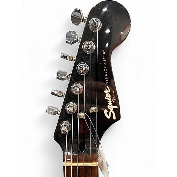 Used Squier Standard Stratocaster Black Solid Body Electric Guitar