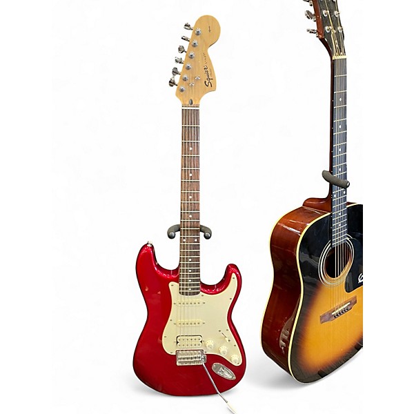 Used Squier Affinity Stratocaster Candy Apple Red Solid Body Electric Guitar