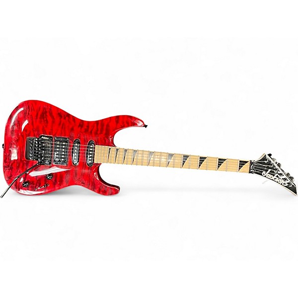 Used Jackson JS34Q Dinky Transparent Red Solid Body Electric Guitar