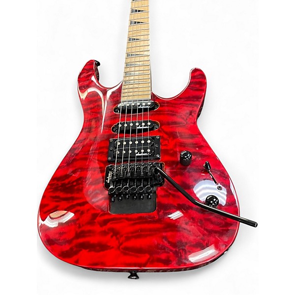 Used Jackson JS34Q Dinky Transparent Red Solid Body Electric Guitar