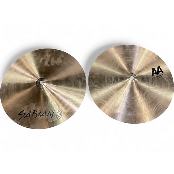Used SABIAN 14in AA Medium Hi Hat Pair Brilliant Cymbal