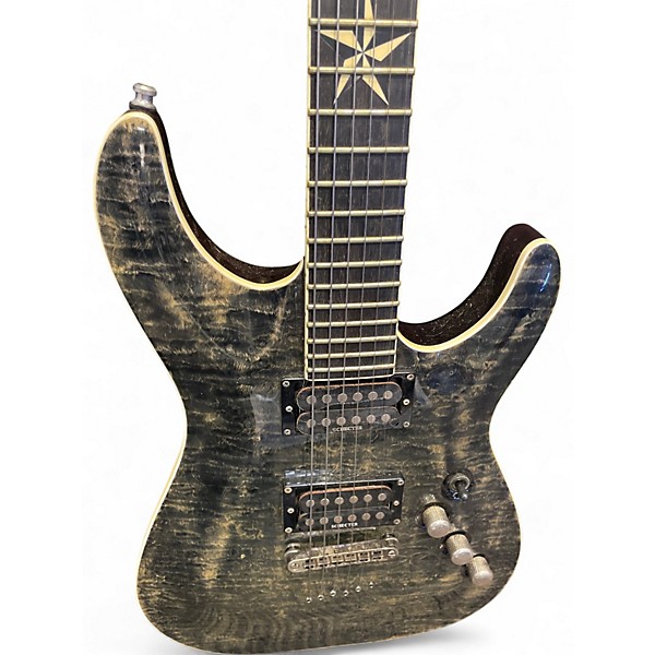 Used Schecter Guitar Research Exotic Star Snow Leppard Solid Body Electric Guitar
