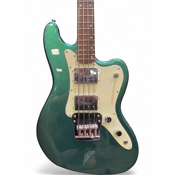 Used Squier paranormal rascal bass Green Solid Body Electric Guitar