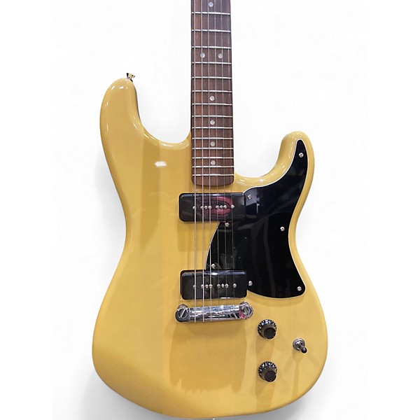Used Squier Paranormal Strat-O-Sonic TV Yellow Solid Body Electric Guitar