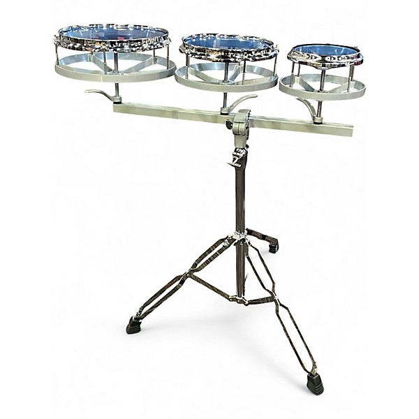 Used Gammon Percussion 8in Rototom Set Satin Chrome Roto Toms