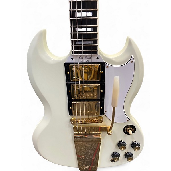 Used Epiphone LES PAUL CUSTOM INSPIRED BY GIBSON SG Arctic White Solid Body Electric Guitar