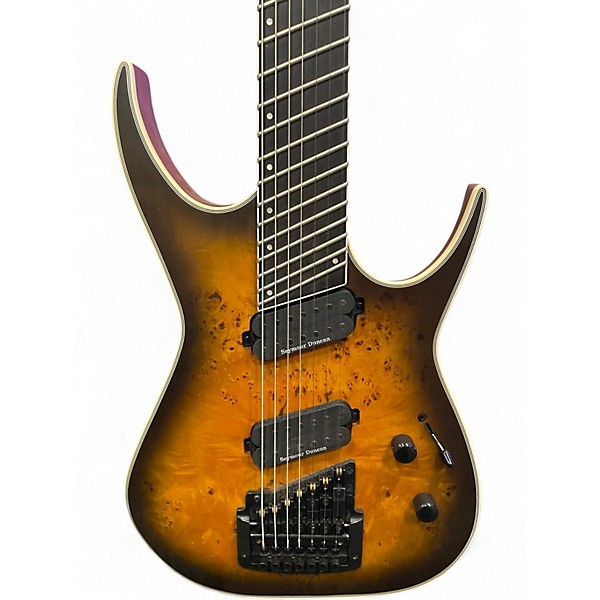 Used Dean EXILE SELECT 7 STRING MULTI SCALE WITH KAHLER SATIN NATURAL BLACK BURST Solid Body Electric Guitar