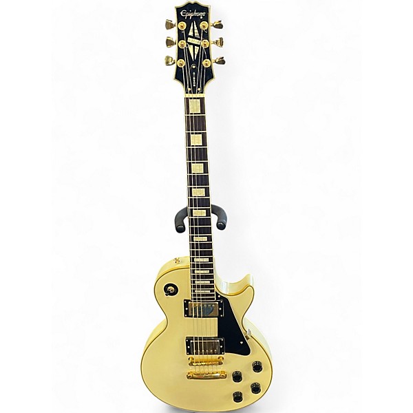 Used Epiphone Les Paul Custom white Solid Body Electric Guitar