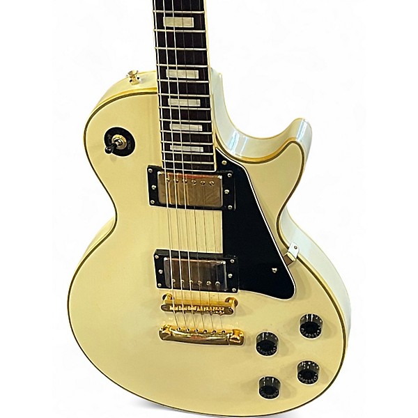 Used Epiphone Les Paul Custom white Solid Body Electric Guitar