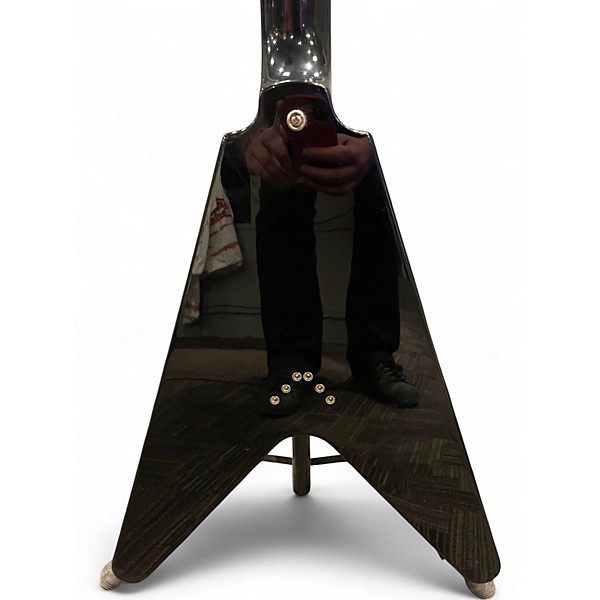 Used Epiphone FLYING V Ebony Solid Body Electric Guitar