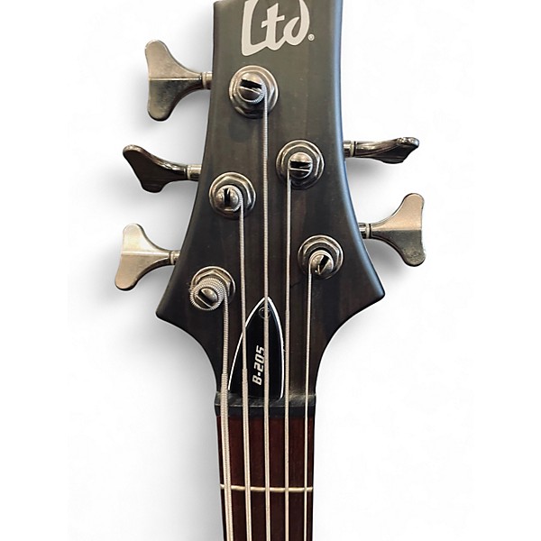 Used ESP LTD B205SM 5 String Trans Black Electric Bass Guitar