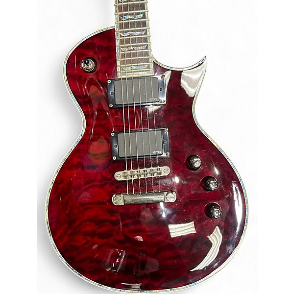 Used ESP LTD EC1000 Trans Crimson Red Solid Body Electric Guitar