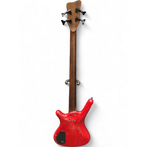 Used Warwick Corvette 4 String Trans Crimson Red Electric Bass Guitar